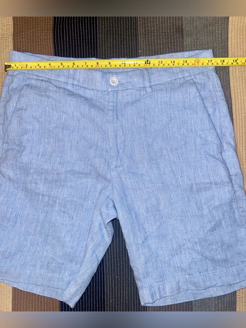 Porter & Ash Chambray Linen/Cotten Flat Front Shorts size 34 - Picture 6 of 8